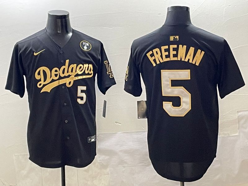 Men Los Angeles Dodgers #5 Freeman Black Gold Nike 2025 MLB Jersey style 4259->los angeles dodgers->MLB Jersey